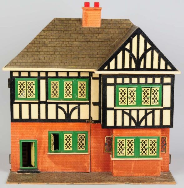 LARGE & EARLY WOODEN CHILDS DOLLHOUSE.           