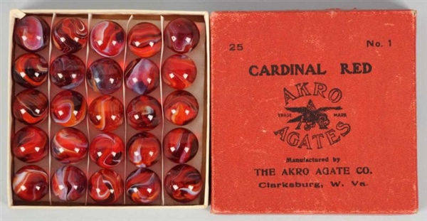 AKRO AGATE NO. 1 CARDINAL RED BOX SET.            