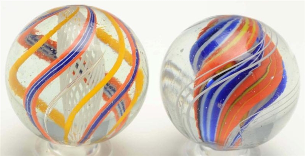 LOT OF 2: ENGLISH STYLE SWIRL MARBLES.            