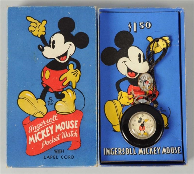 DISNEY MICKEY MOUSE CHARACTER LAPEL WATCH.        
