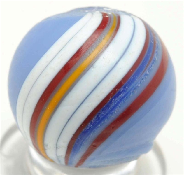 BLUE BASE BANDED OPAQUE MARBLE.                   