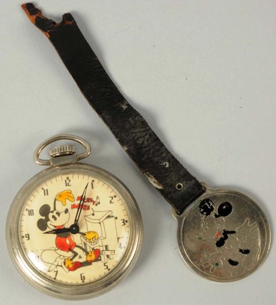 DISNEY MICKEY MOUSE CHARACTER POCKET WATCH.       