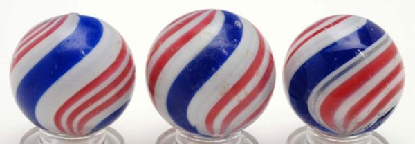 LOT OF 3: PEPPERMINT SWIRL MARBLES.               