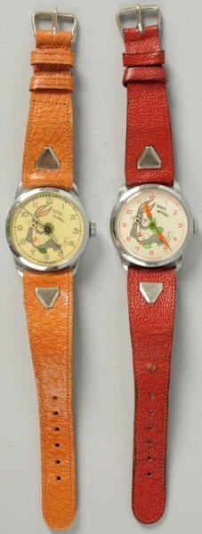 LOT OF 2: BUGS BUNNY CHARACTER WRIST WATCHES.     