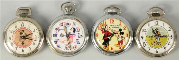 LOT OF 4: CONTEMPORARY DISNEY CHARACTER WATCHES.  