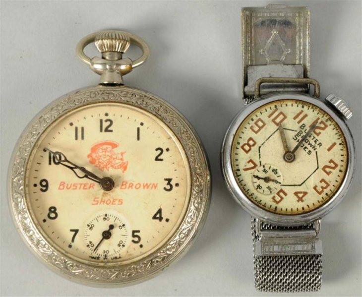 LOT OF 2: BUSTER BROWN ADVERTISING WATCHES.       