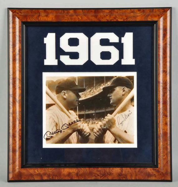 SIGNED MICKEY MANTLE & ROGER MARIS PHOTOGRAPH.    
