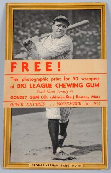 GOUDEY GUM CO. BABE RUTH STANDEE.                 