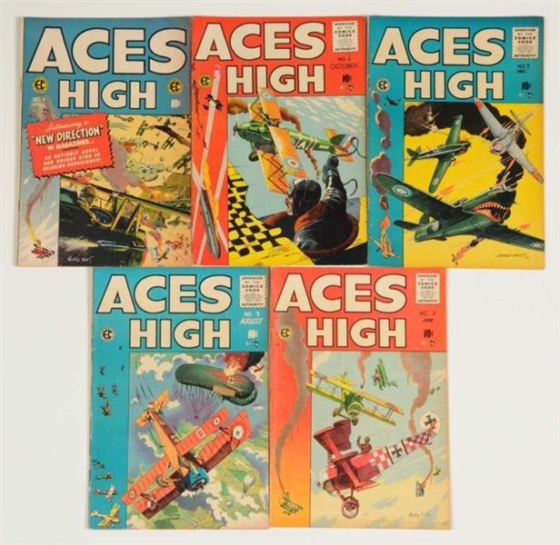 1950S ACES HIGH COMIC BOOKS.                      