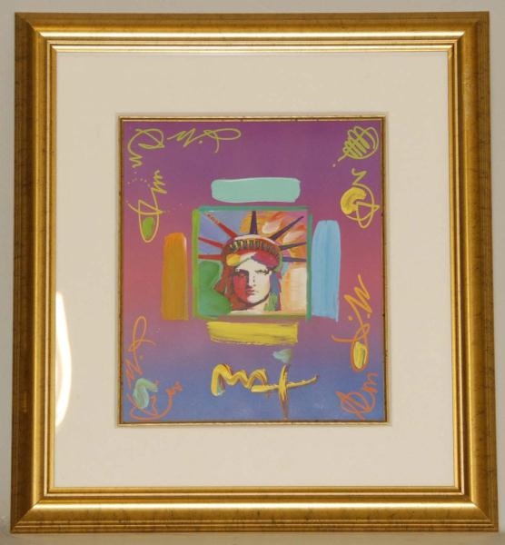 LIBERTY HEAD II COLLAGE BY PETER MAX.             