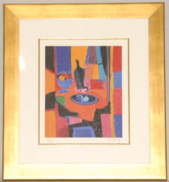 LA VERRE ROSE LITHOGRAPH BY MARCEL MOULY.         