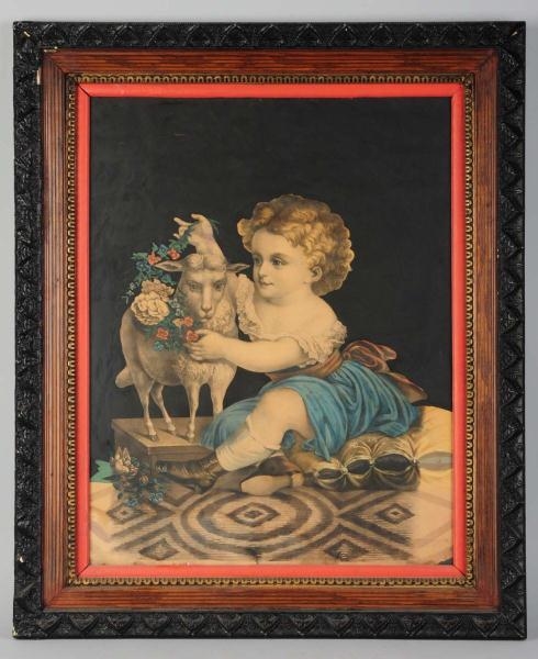 LARGE VICTORIAN PRINT IN ORNATE FRAME.            