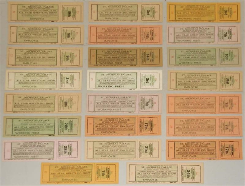 LOT OF ASSORTED ST. NICHOLAS PALACE SHOW TICKETS. 