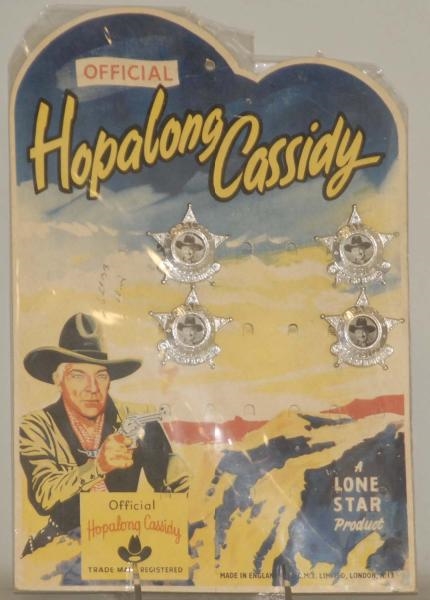 OFFICIAL HOPALONG CASSIDY BADGE DISPLAY.          