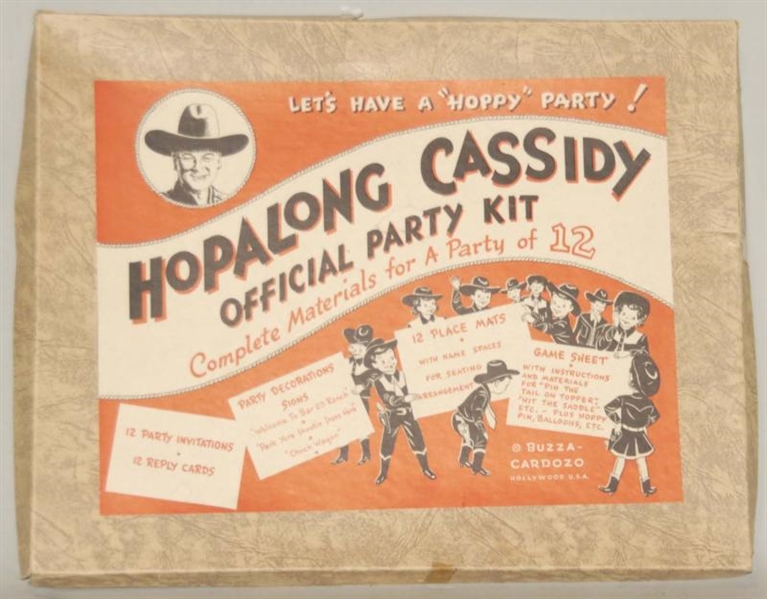 VINTAGE HOPALONG CASSIDY OFFICIAL PARTY KIT.      