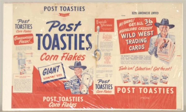 HOPALONG CASSIDY POST TOASTIES CEREAL WRAPPER.    