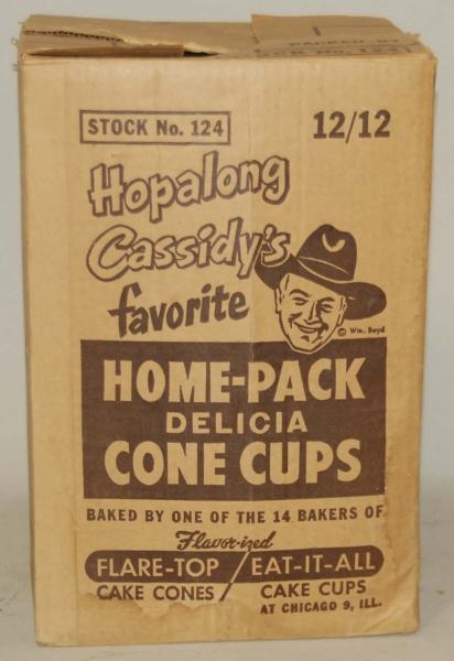 VINTAGE HOPALONG CASSIDY ICE CREAM CONE CUP BOX.  