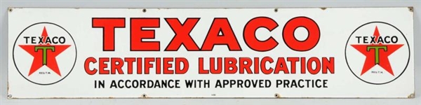 1930S PORCELAIN TEXACO LUBRICATION SIGN.          