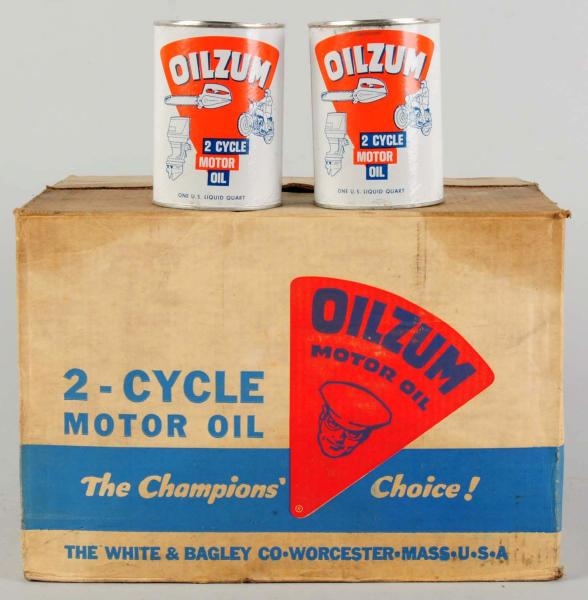 LOT OF 17: FULL QUARTS OF OILZUM MOTOR OIL & BOX. 