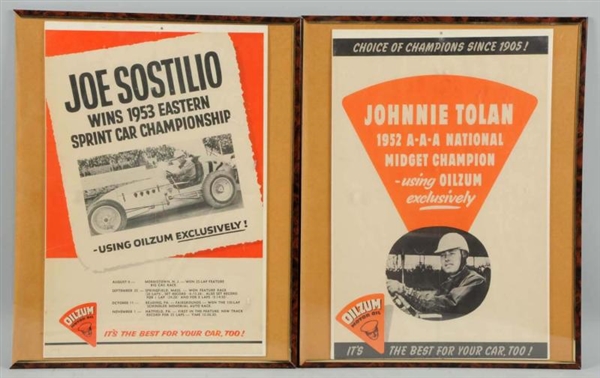 1952-1953 OILZUM RACING PAPER POSTERS.            