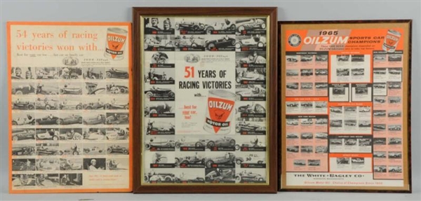 LOT OF 3: OILZUM RACING VICTORY POSTERS.          