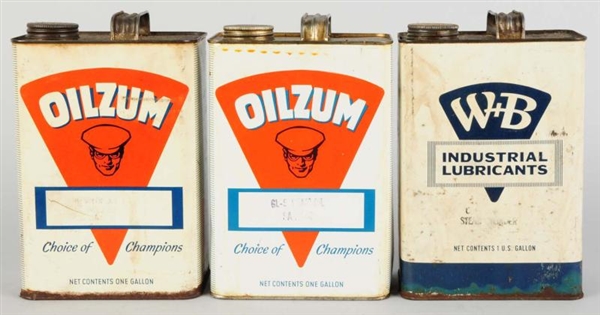 LOT OF 3: OILZUM & WHITE & BAGLEY ONE GALLON CANS 
