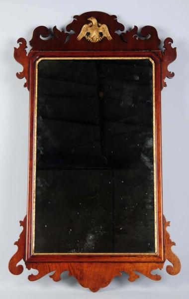 CHIPPENDALE-STYLE MIRROR WITH EAGLE.              