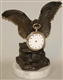BRONZE EAGLE POCKET WATCH HOLDER AND WATCH.       
