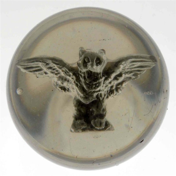 LARGE SPREAD-WING OWL SULPHIDE MARBLE.            