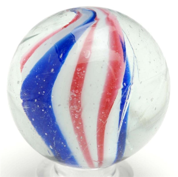 LARGE PEPPERMINT RIBBON SWIRL MARBLE.             