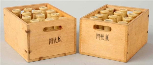LOT OF 2: WOODEN TOY MILK CASES.                  