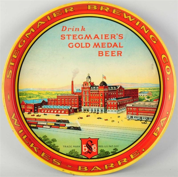 STEGMAIER BEER FACTORY SERVING TRAY.              