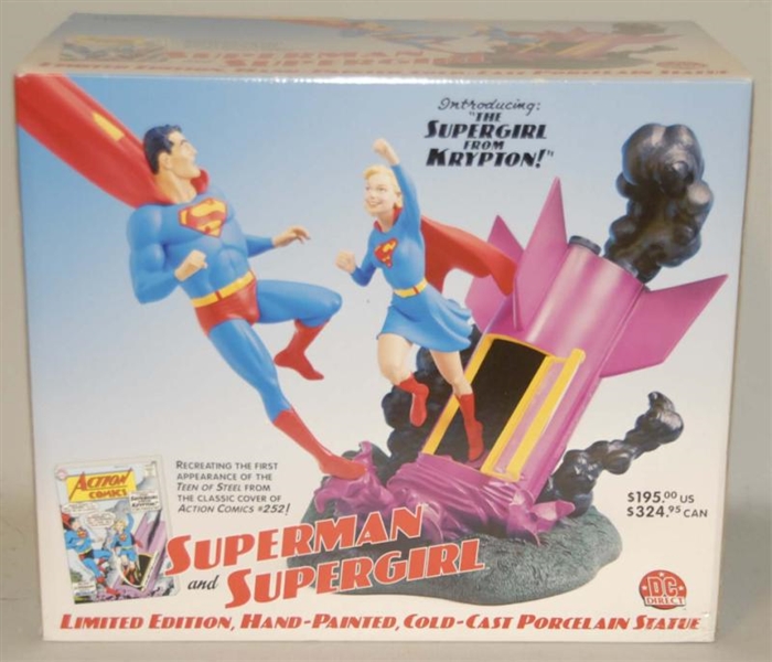 DC DIRECT SUPERMAN & SUPERGIRL STATUE IN BOX.     
