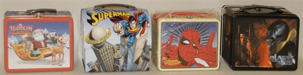 LOT OF 7: TIN MODERN CHARACTER LUNCHBOXES.        
