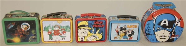 LOT OF 10: MINI TIN MODERN CHARACTER LUNCHBOXES.  