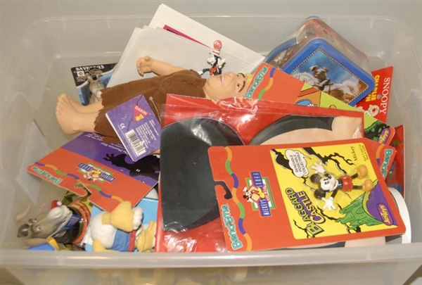 LOT OF ASSORTED CHARACTER TOY ITEMS.              