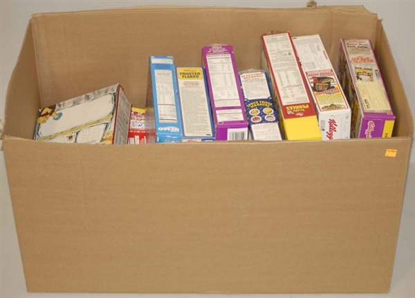 LARGE LOT OF ASSORTED CEREAL BOXES.               