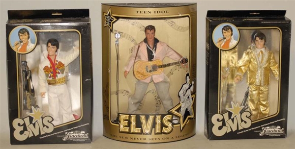LOT OF 3: ELVIS DOLLS IN BOXES.                   