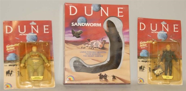LOT OF 3: 1984 DUNE FIGURES IN BOXES.             