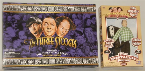 LOT OF 2: THREE STOOGES TOYS IN BOXES.            