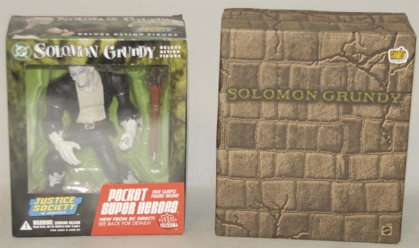 LOT OF 2: 1990S SOLOMON GRUNDY TOYS IN BOXES.     