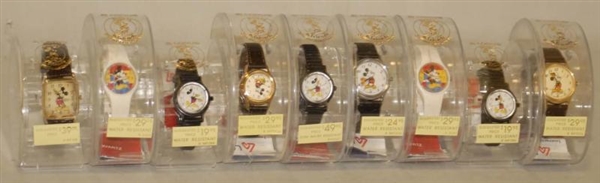 LOT OF 11: 1980S DISNEY MICKEY MOUSE WATCHES.    