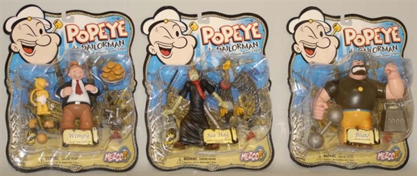 LOT OF 9: MEZCO POPEYE FIGURES IN BOXES.          