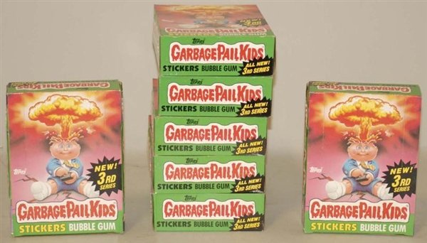 LOT OF 7:1986 GARBAGE PAIL KIDS STICKER BOXES.    