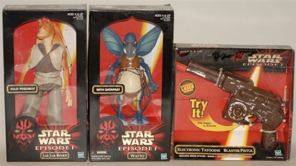 LOT OF 5: MODERN STAR WARS TOYS IN BOXES.         
