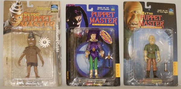 MODERN PUPPET MASTER FIGURES IN BOXES.            