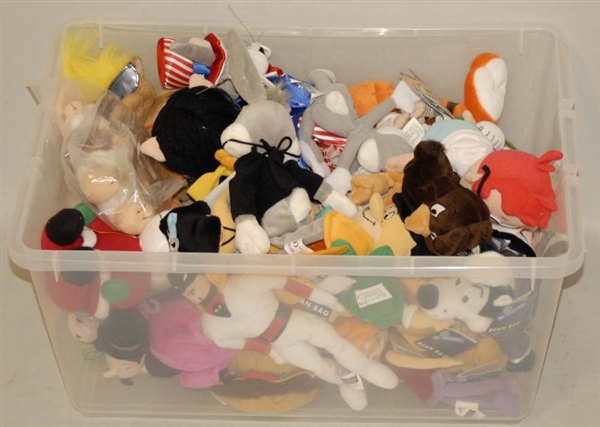 LOT OF PLUSH TOY CHARACTER ITEMS.                 