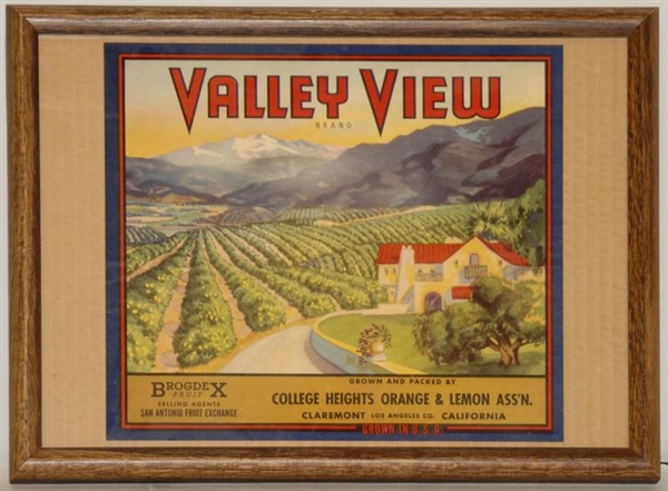 VALLEY VIEW FRUIT CRATE LABEL.                    