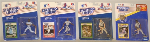 LOT OF 11: MLB STARTING LINEUP FIGURES ON CARDS.  