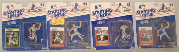 LOT OF 12: MLB STARTING LINEUP FIGURES ON CARDS.  